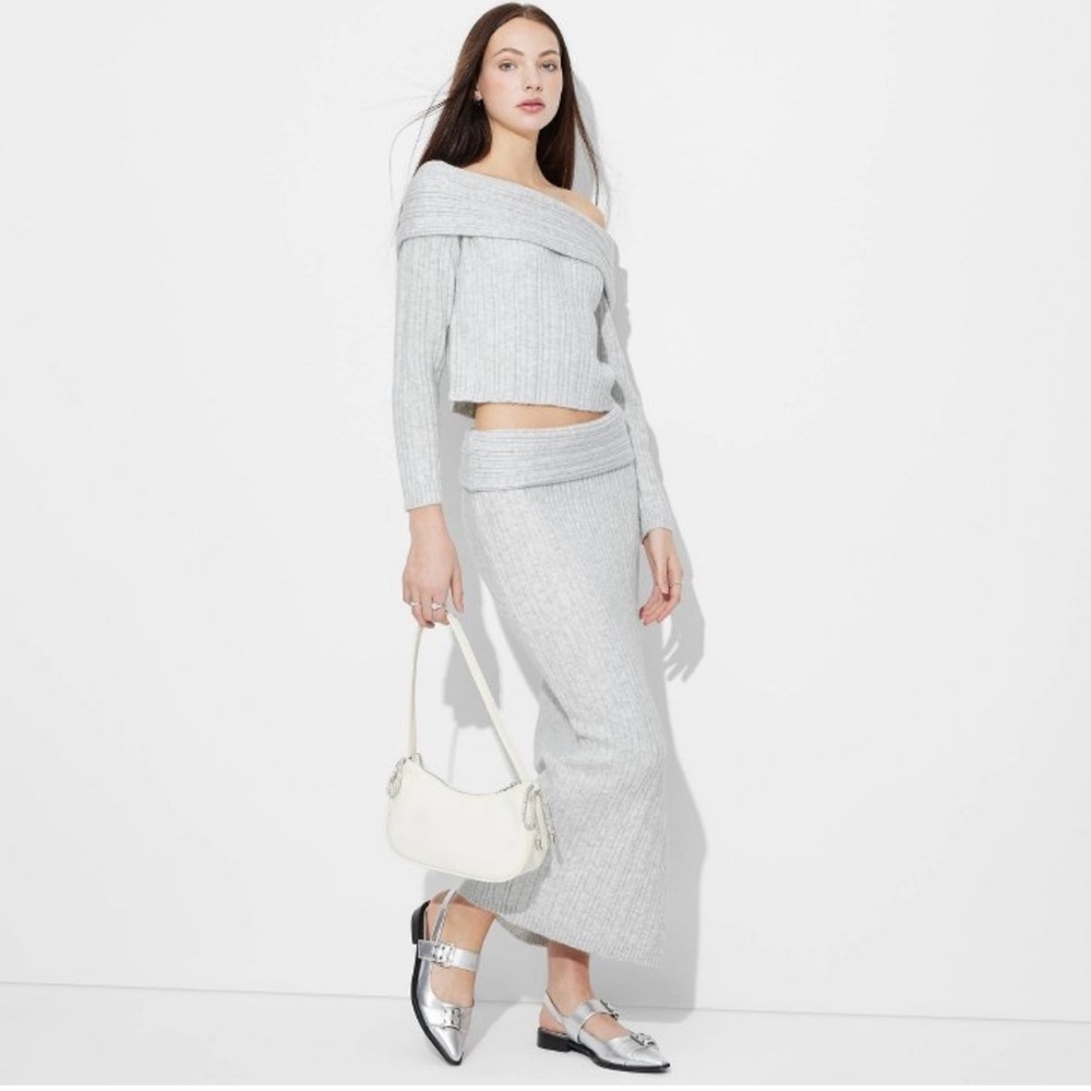 Wild Fable Gray Ribbed Pencil Skirt XXL NWT